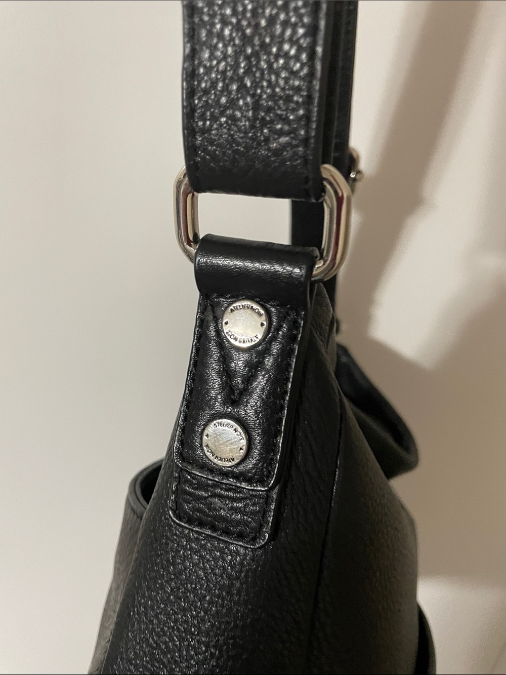 Atelier Noir by Rudsak Black Pebbled Leather Shoulder Bag - Picture 6 of 9